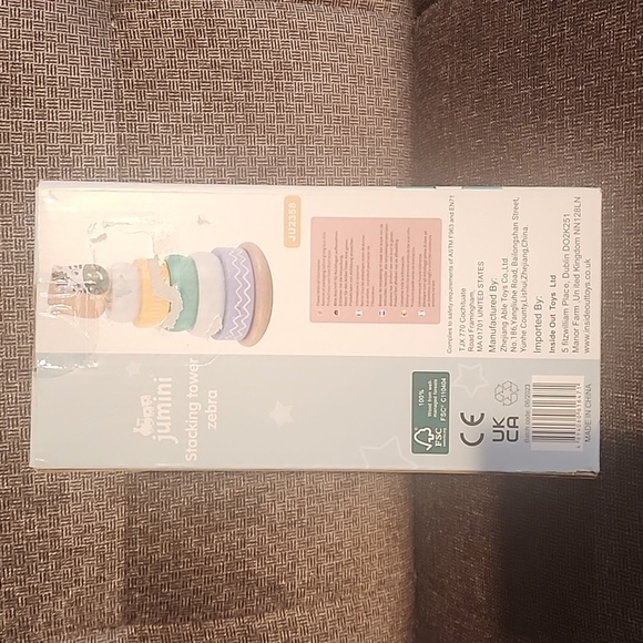 Jumini Wooden Stacking Tower Zebra sensory motor skills development toy - Picture 3 of 4